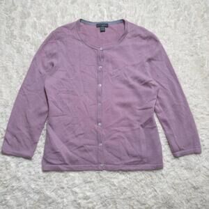 Vintage Griffen 100% Cashmere Lavender Button Up Cardigan XL